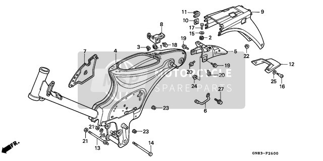 Honda C90M 1996 Frame Body for a 1996 Honda C90M